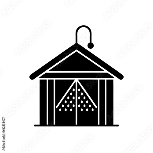 shower cabin silhouette vector icon