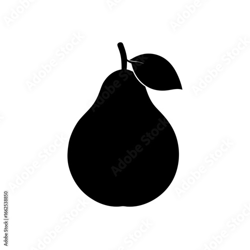 vector silhouette of a cartoon quince  with a lump