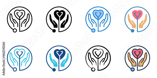  General Practitioner icon set multiple style collection 

