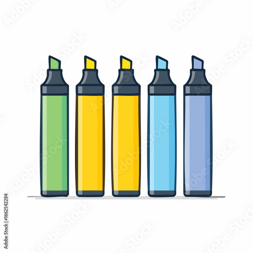 Colorful Highlighters Set Illustration