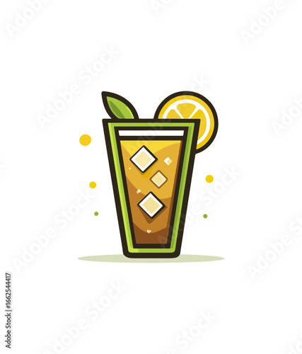 Colorful iced tea illustration