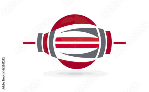 Abstract sphere design with color bands