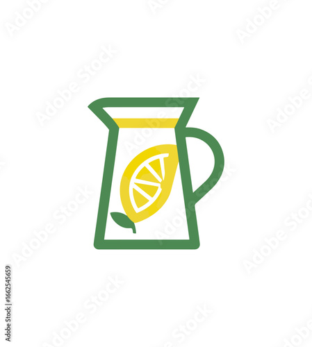 Colorful lemon pitcher illustration