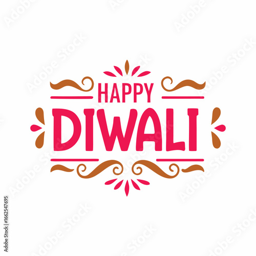 Elegant Happy Diwali Celebration Design with Decorative Elements and Festive Typography for Greeting Cards and Holiday Invitations