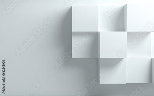 Wallpaper Mural Abstract geometric pattern of white squares Torontodigital.ca