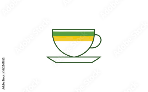 Simple illustration of teacup and saucer