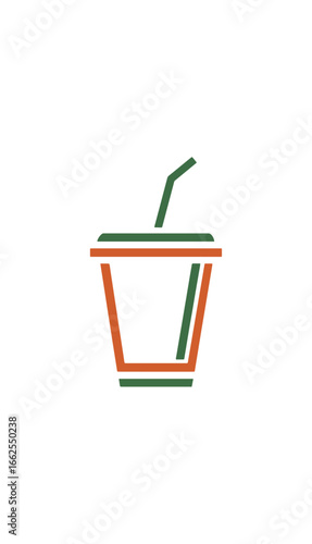 Stylized disposable beverage cup graphic illustration
