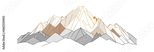 Mountain peaks geometric illustration