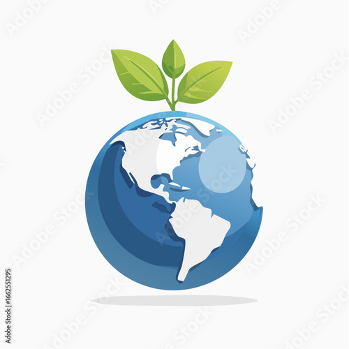 Illustration Of Earth With Growing Plant