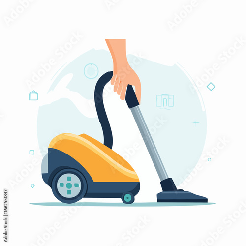 Hand Holding Modern Vacuum Cleaner