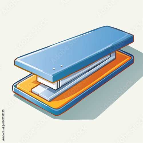 Blue And Orange Stapler Illustration