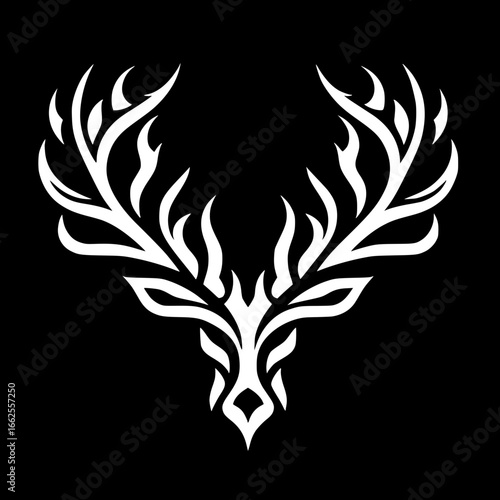 Gothic deer antler silhouette
