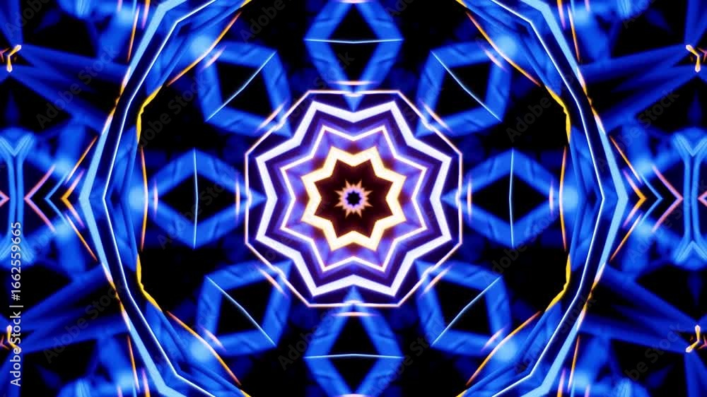 Prismatic Symmetry Animation Flowing Across Fluid Grid