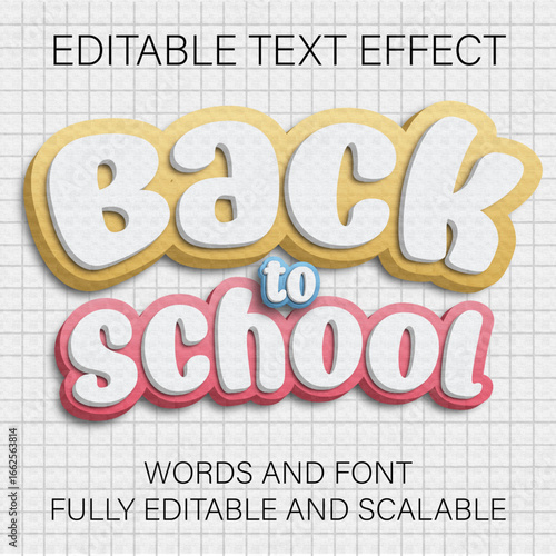 Paper Style Back to School Text Effect for Promotional Banner or Poster