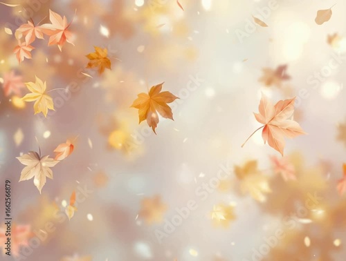 紅葉が舞う秋のイラスト背景　Generative AI
