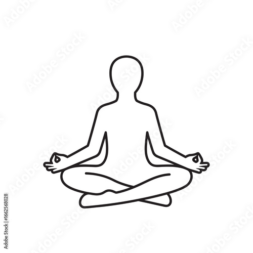 Person in lotus position meditating with hands in mudra.