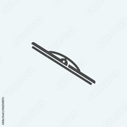 Simple line drawing of a car windshield wiper.