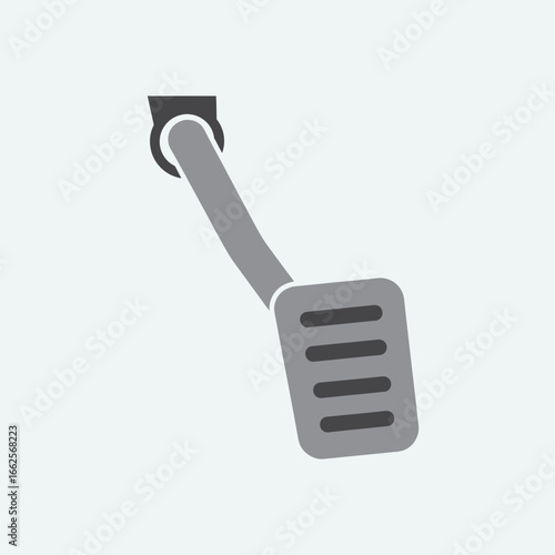 Car accelerator pedal on a light grey background.