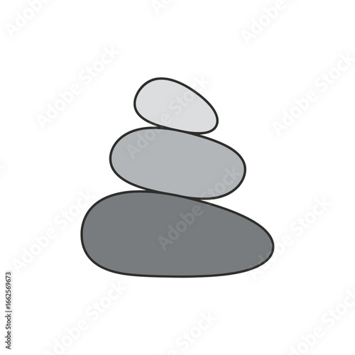 Stacked smooth stones in varying shades of gray.