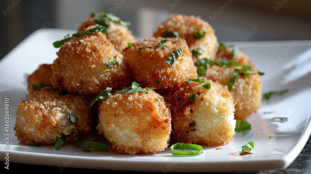 crispy cheese balls on plate crispy cheese balls on plate