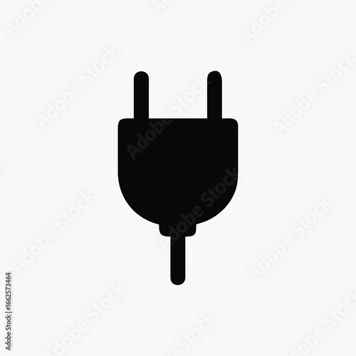electric plug black icon vector template