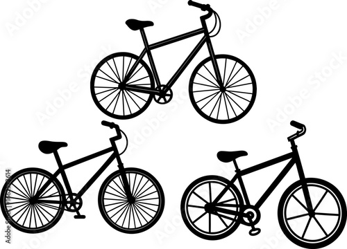 Bicycle set, Set of bicycles, bicycle collection, Vector of bicycle, bicycle silhouette, bicycle isolated on white background