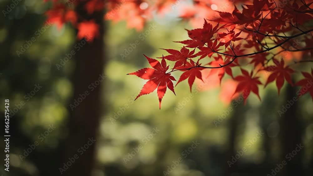 Delicate hand touching a brilliant red autumn maple leaf Delicate hand touching a brilliant red autumn maple leaf