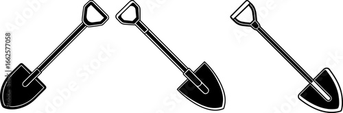 Shovel set, Set of shovels, shovel collection, Vector of shovel, shovel silhouette, shovel isolated on white background