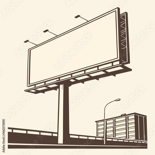 Blank Billboard on Highway Overpass