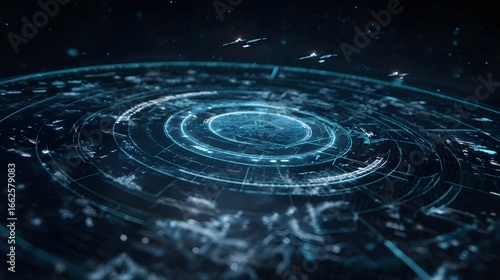 Futuristic Defense System with a Holographic Radar and AI-Controlled Drones