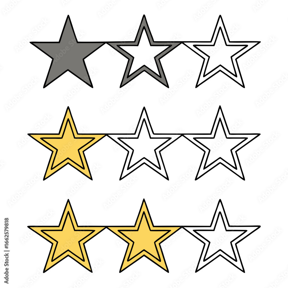 Obraz premium Three Star Rating System Graphic Design