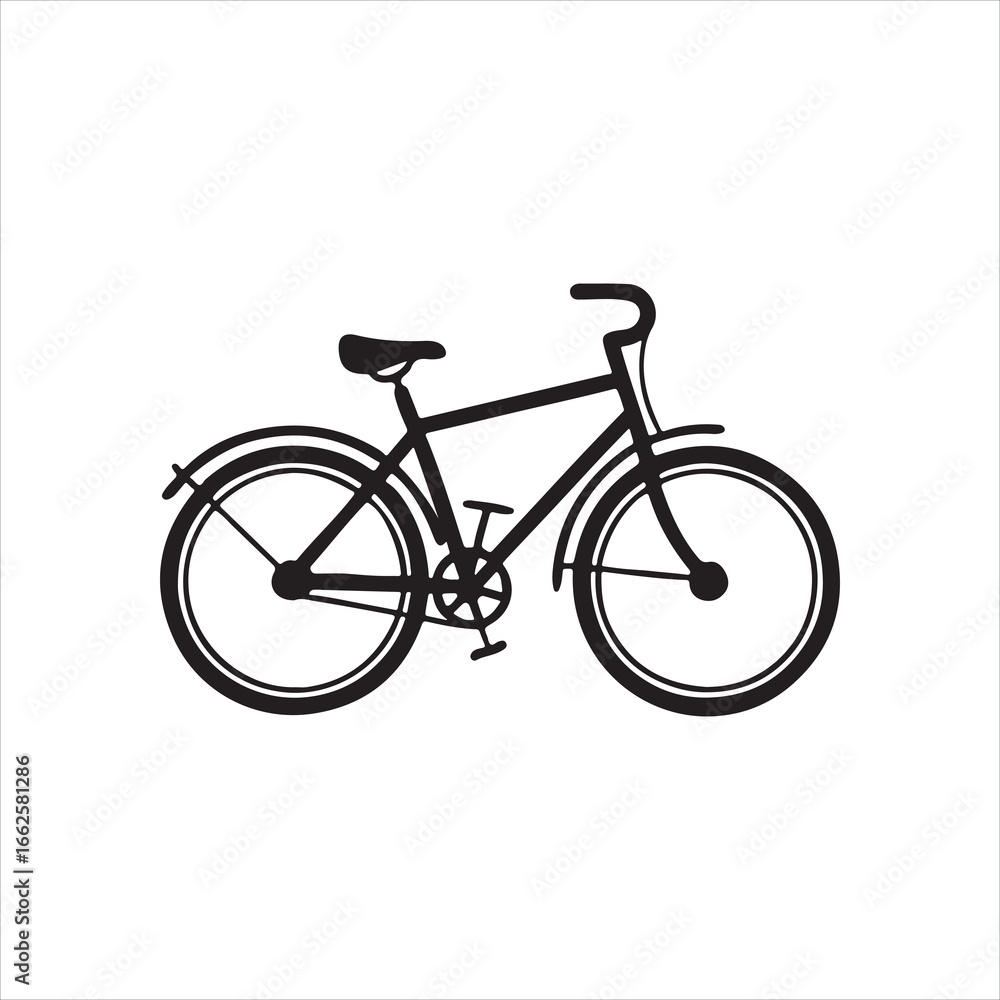 Fototapeta premium Simple Bicycle Silhouette Vector