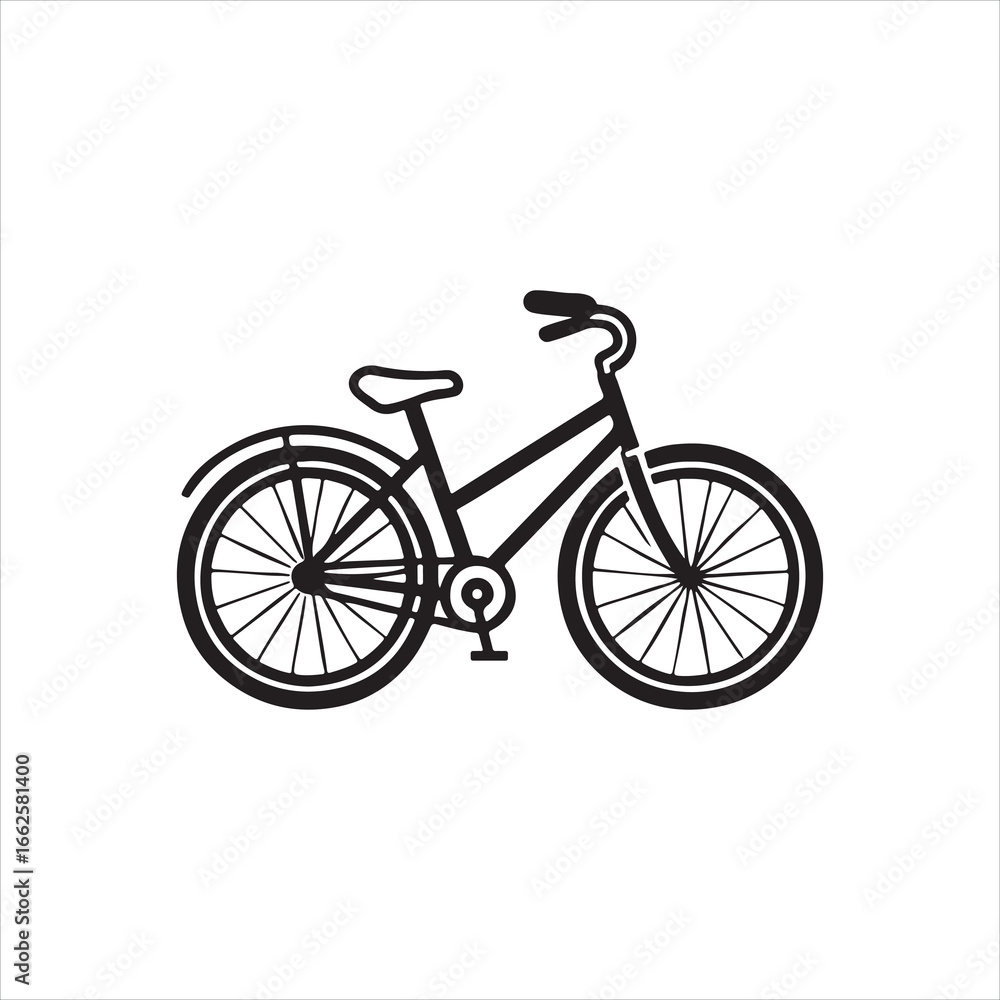 Fototapeta premium Simple Bicycle Silhouette Vector