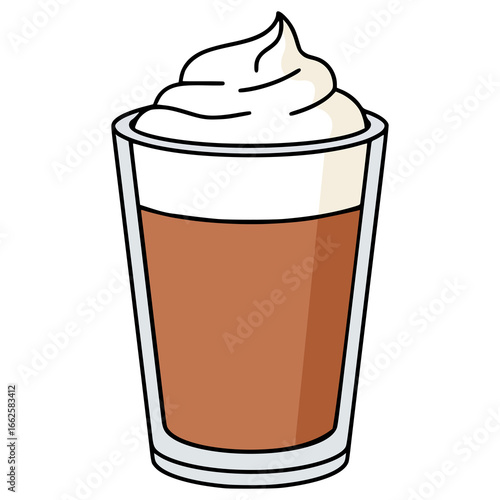 cocoa milk cream drink beverage flat color vector illustration template design