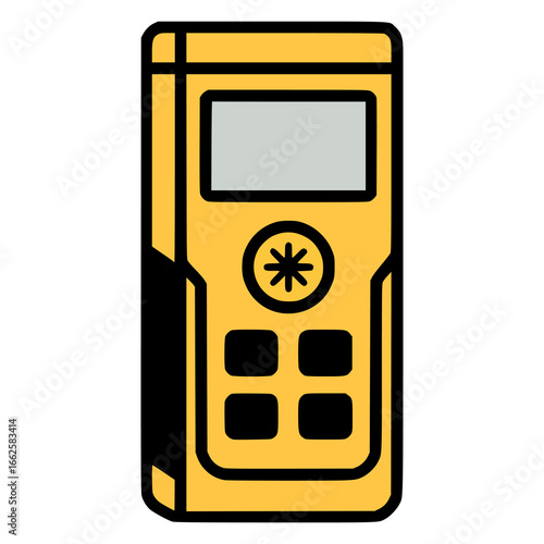 industry laser meter flat color vector illustration template design