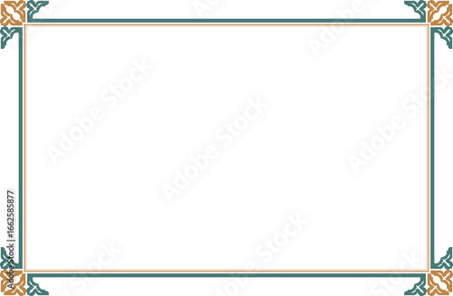Wallpaper Mural Elements of ornate vintage frames. Border green gold isolated,classic calligraphy swirls. Design print for greeting cards, wedding invitations, restaurant menu, royal certificates. Set 865
 Torontodigital.ca
