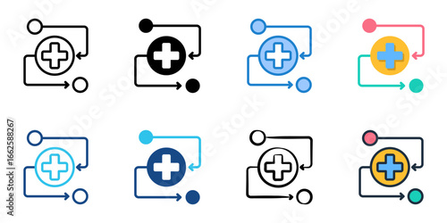 Procedure icon set multiple style collection 
