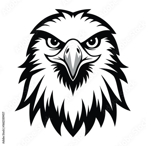 A clean, symmetrical, and isolated logo of a sea eagle's head, symbolizing coastal life