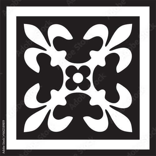 Vector black monochrome ancient Roman ornament elements. Classic European parts of patterns. Lilies and crowns
