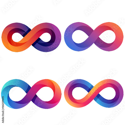 Colorful Infinity Symbol Variations Endless Possibilities and Everlasting Concepts