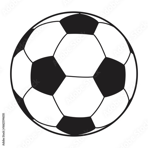 Classic black and white soccer ball, representing the sport and game of soccer