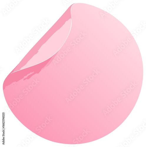 Pink Round Peeling Sticker Graphic Simple Design for Labels and Packaging