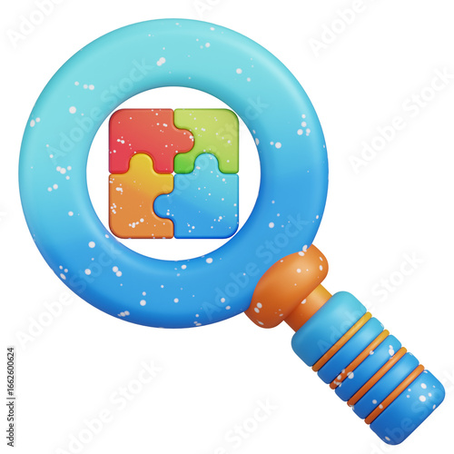 Fotografie Search Puzzle 3D Illustration