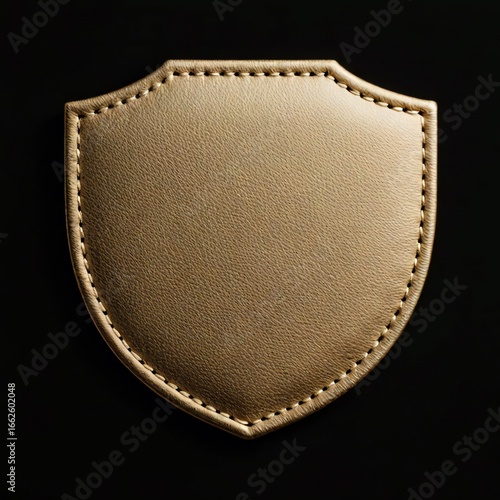 leather label on black background