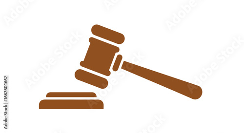 Brown Gavel and Sound Block Vector Illustration for Legal, Auction, and Justice Concepts for Use in Legal Documents or Presentations