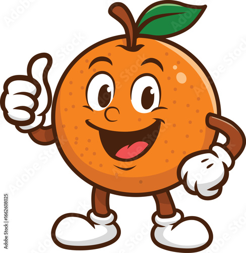 cute orange mascot design illustration