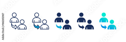 Referral icon set multiple style collection
