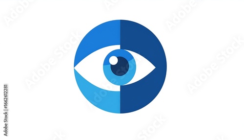 Blue eye icon on white