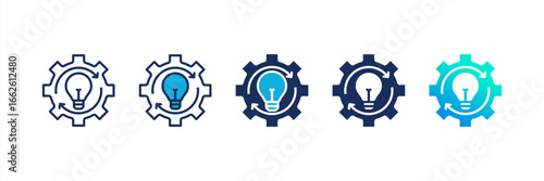 Innovation And Process icon set multiple style collection