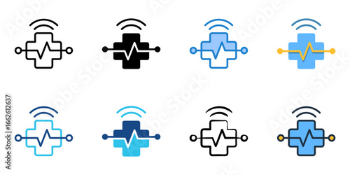  Online Healthcare icon set multiple style collection 
